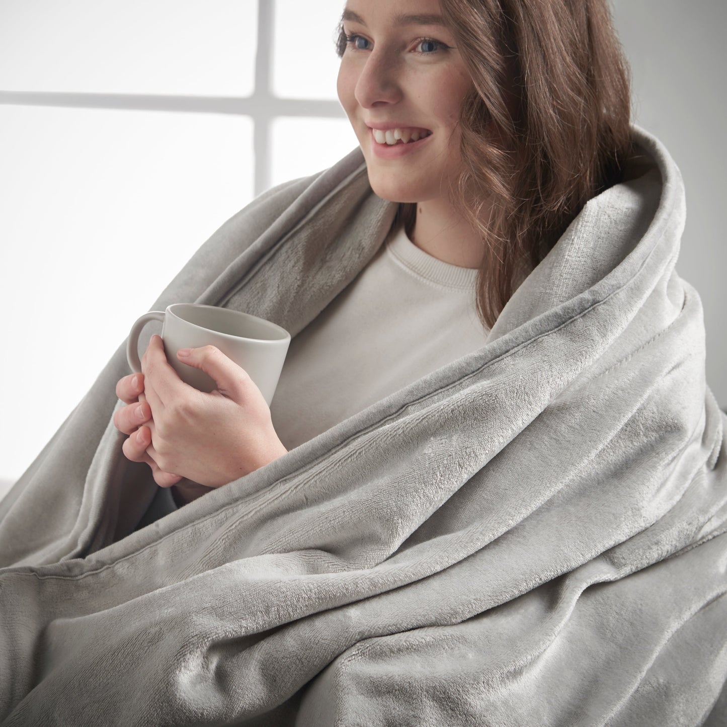 LEWIS'S Luxury Electric Heated Fleece Throw Blanket 130CM x 160CM Grey or Dark Charcoal