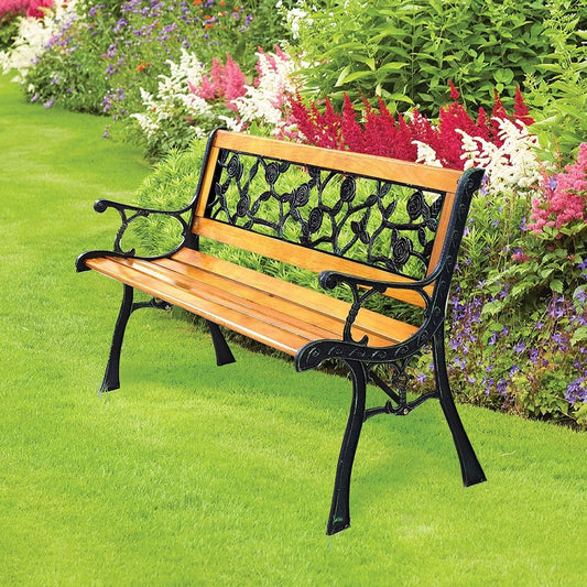 Wooden and Cast Iron Park Bench