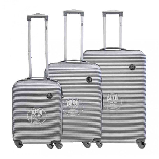Alto Ultra ABS Luggage Suitcase Silver - 22 26 and 30inch