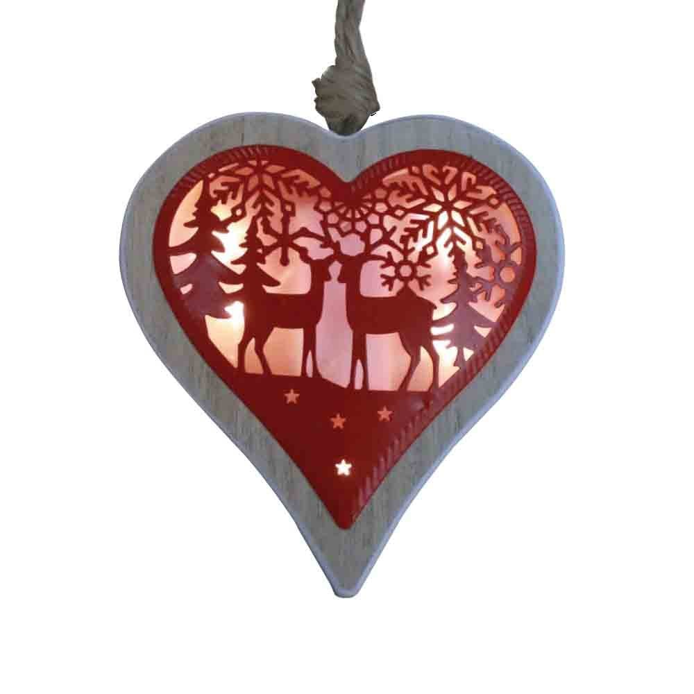 LED Wooden Hanging Heart