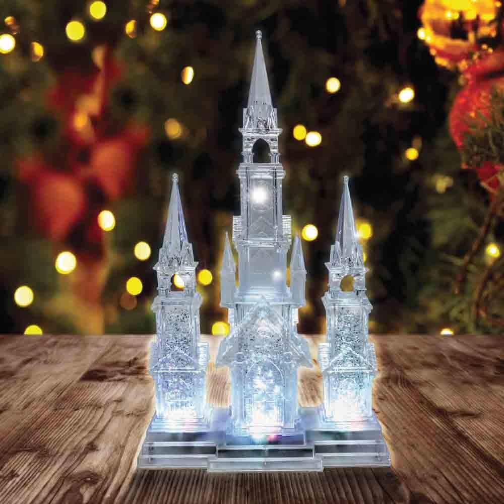 Colour Changing LED Swirling Gitter Castle