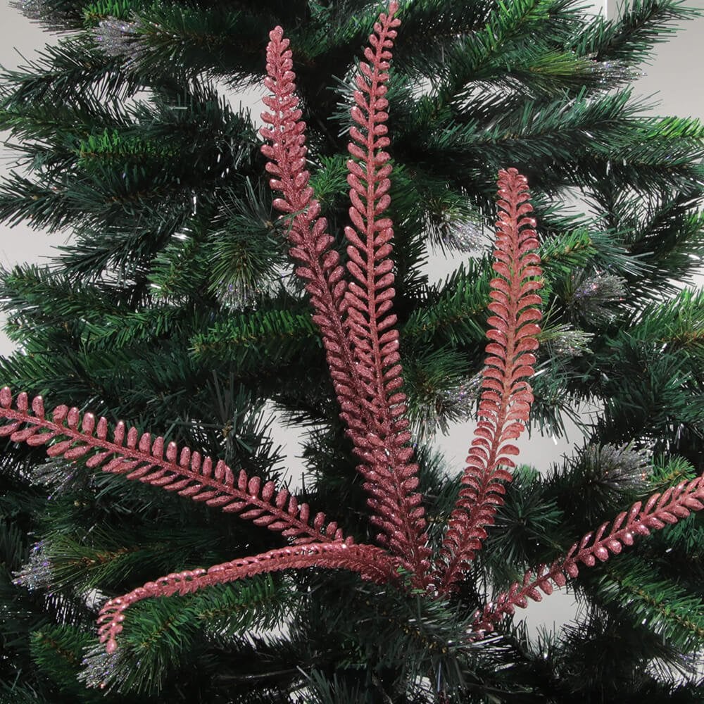 Luxury Fern Stem Pick Christmas Decoration - Pink