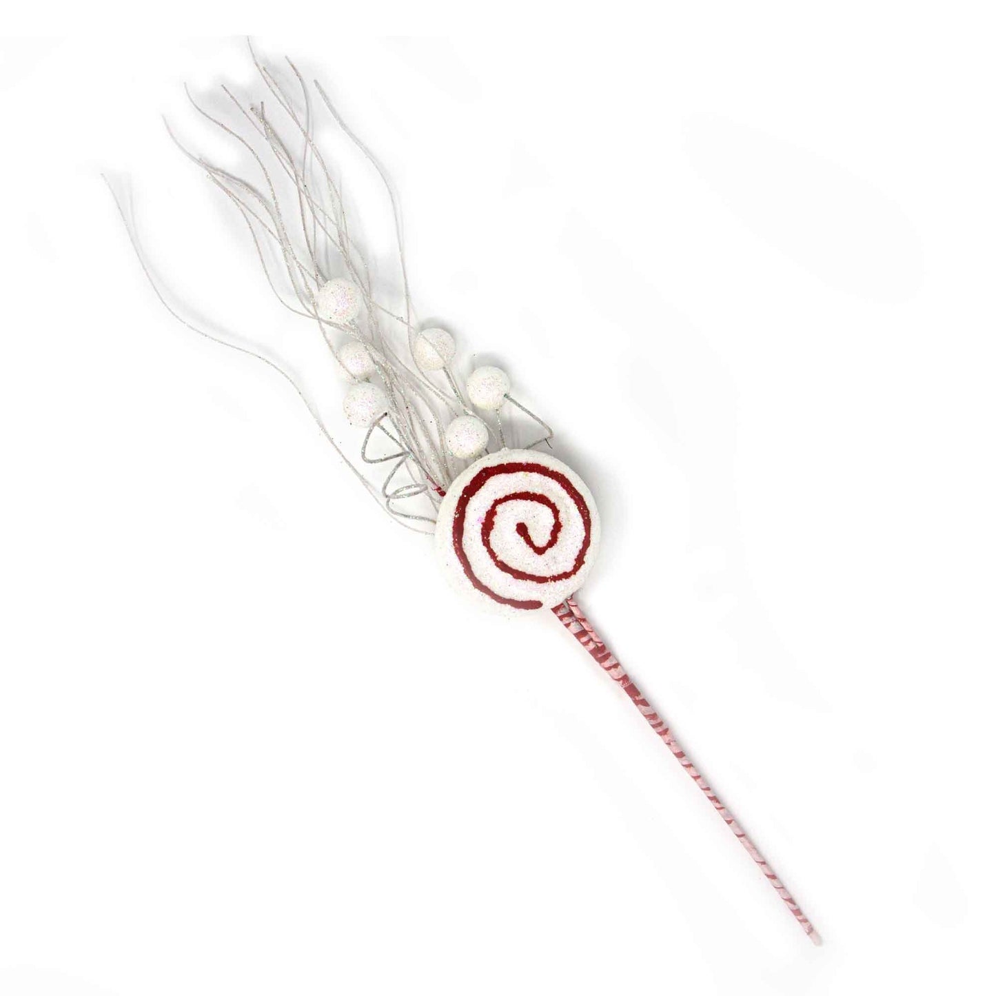 Snow Glitter Lollypop Spray Pick Christmas Decoration