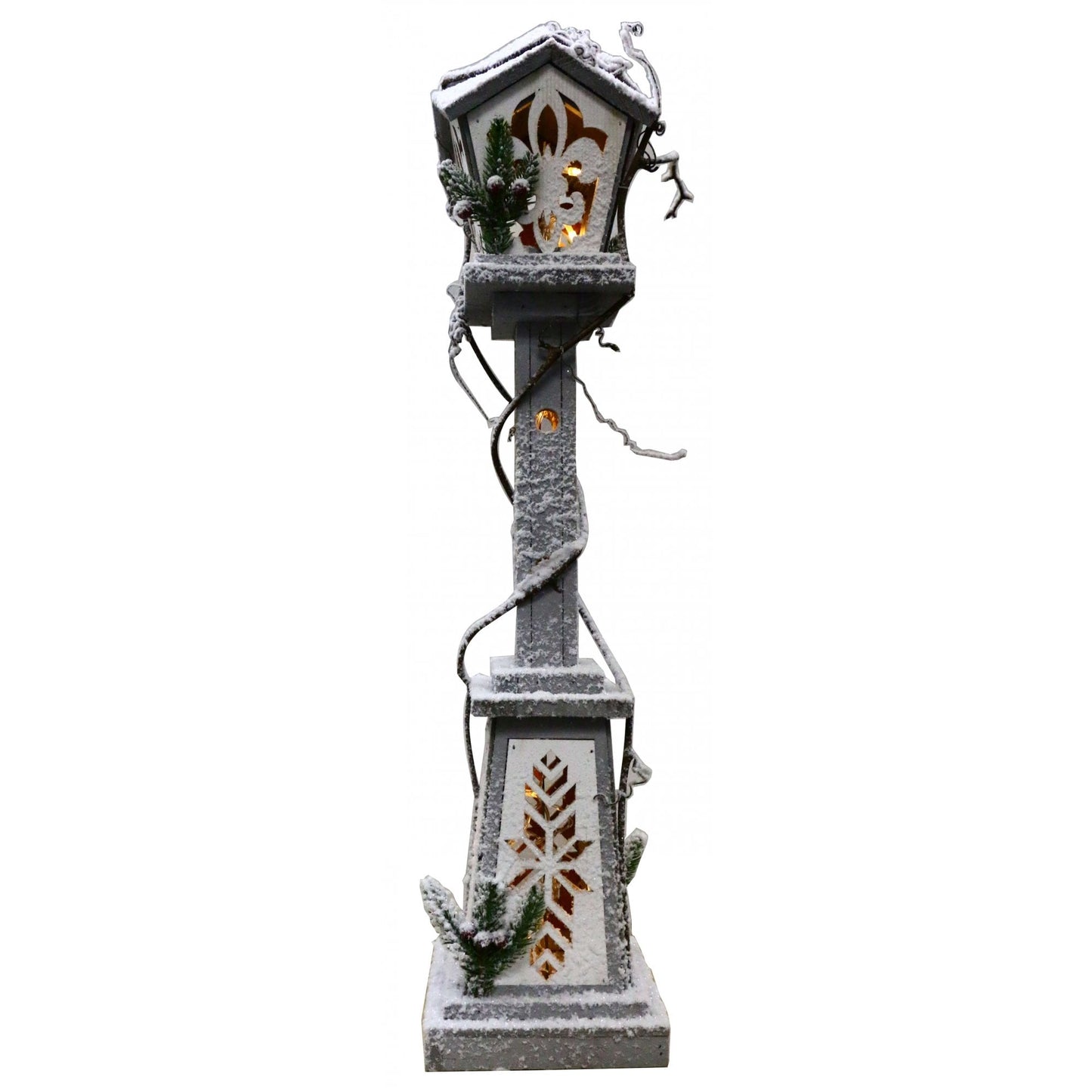 Christmas Sparkle Wooden Lamp Post with Glitter 69cm