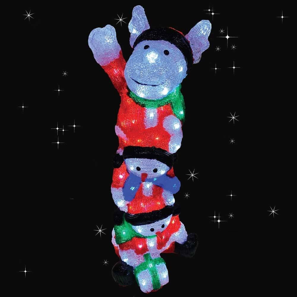 LED Acrylic Stacked Christmas Light Decoration - Size 26x22x62cm Suitable For Indoor & Outdoor Use