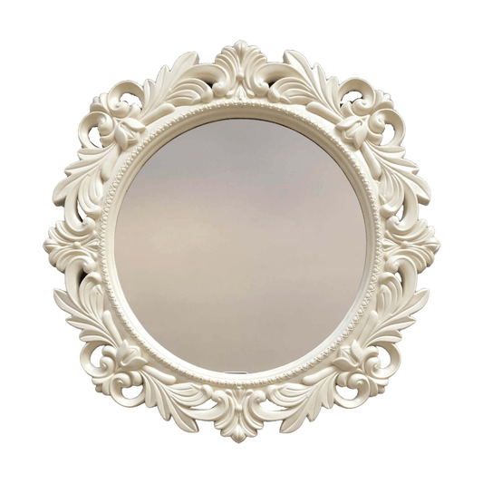 Ornate Round Mirror 53 x 53cm - Cream