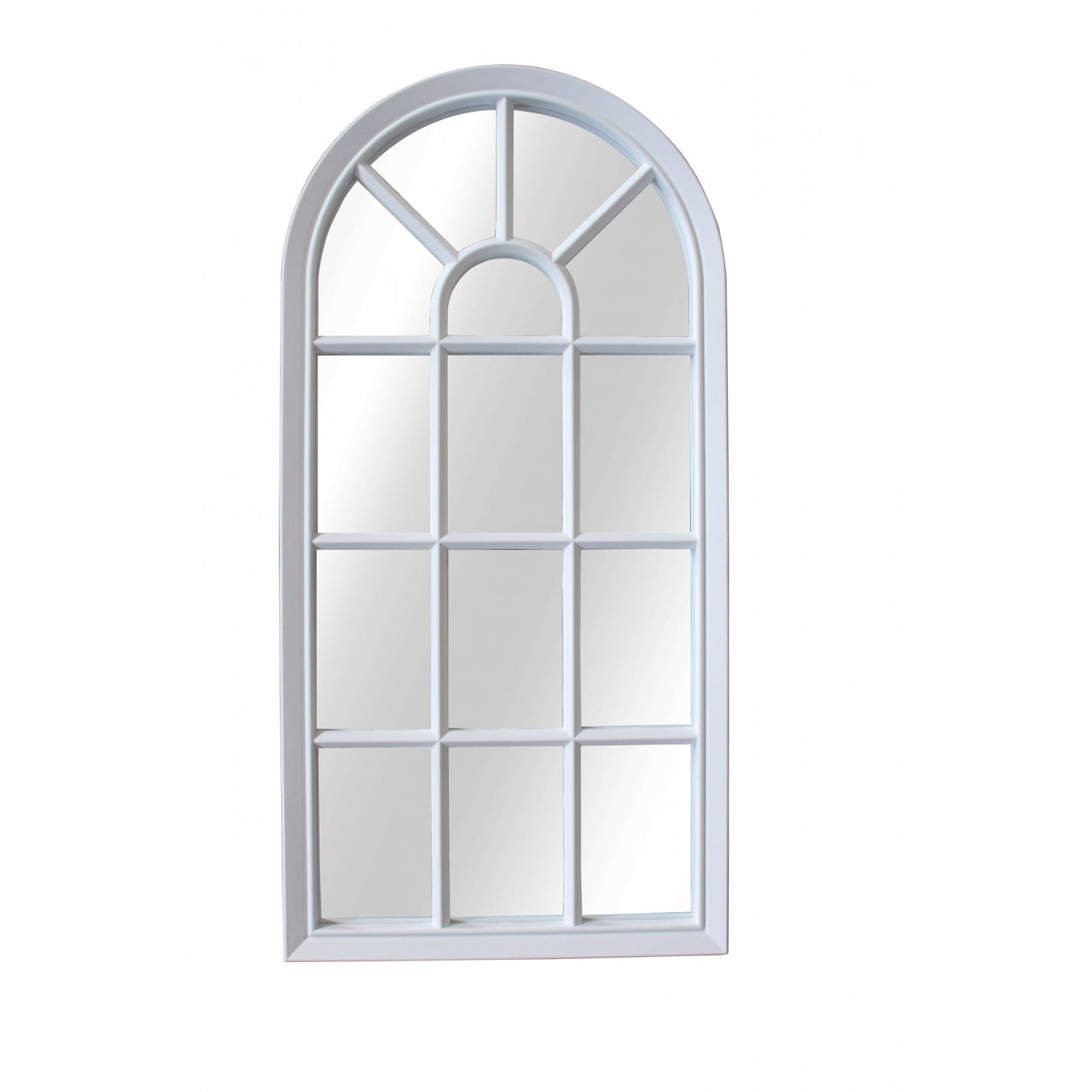 Window Large Hallway Mirror 34 x 69cm - White