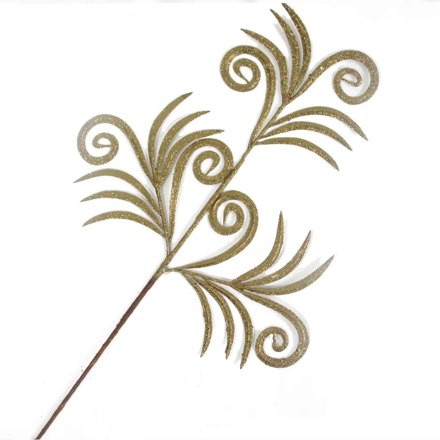 Spiral Glitter Stem Pick Christmas Decoration - Champagne