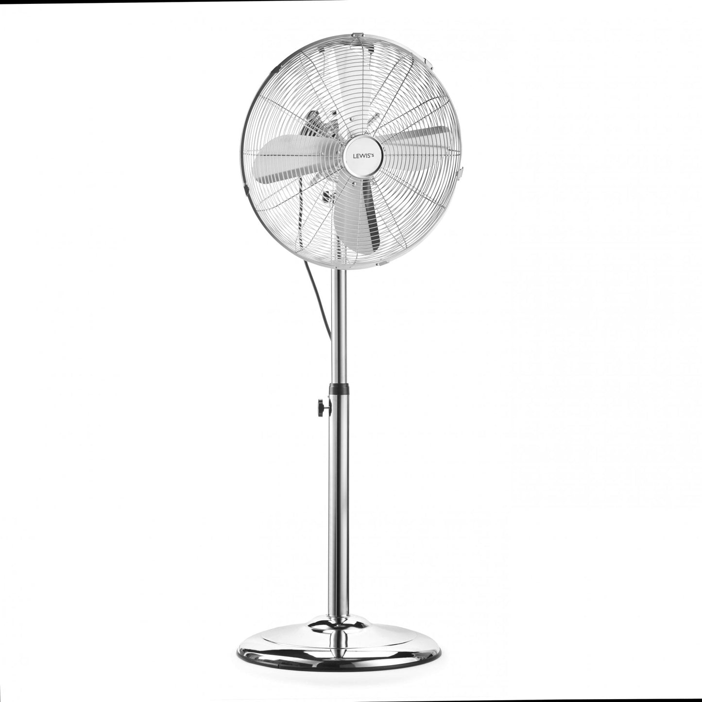 Lewis’s 16 Inch Pedestal Stand Fan - Pedestal Fan - 16 inch Pedestal Fan, 16 Inch Stand Fan, Standing Fans, Standing Cooling Fan, Standing Fans, Oscillating Fans, Cooling Fans For Home (Chrome)