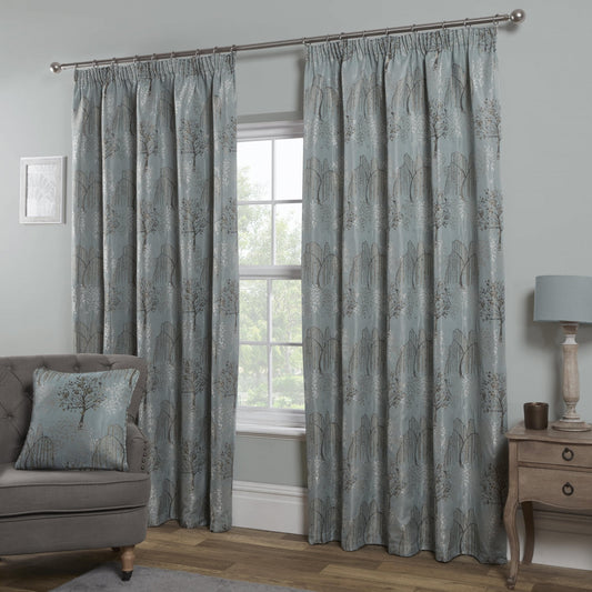 Orchard 3 Tape Patterned Curtains - Duck Egg