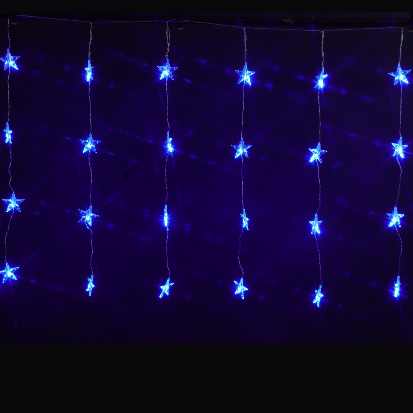 Christmas Sparkle Curtain Lights x 24 Blue LEDs - Mains Operated