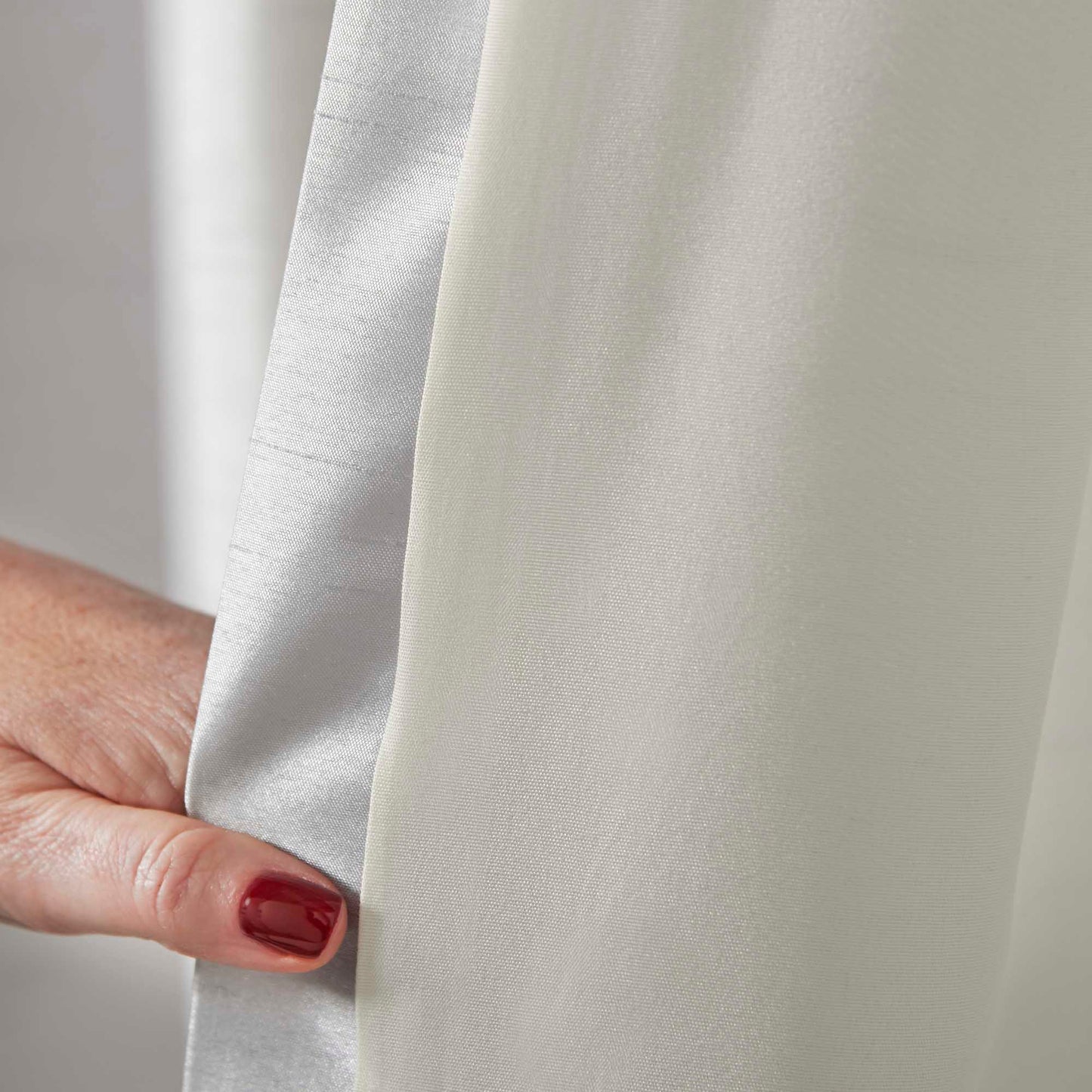 Cannes Faux Silk Pintuck Embellished Eyelet Curtains - Silver