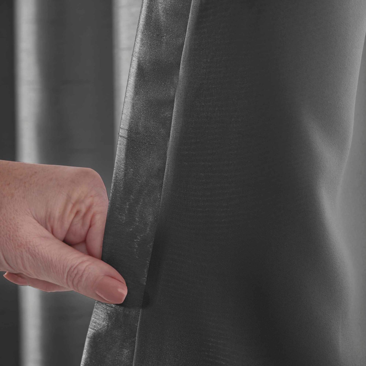 Denver Lined Eyelet Curtains - Charcoal