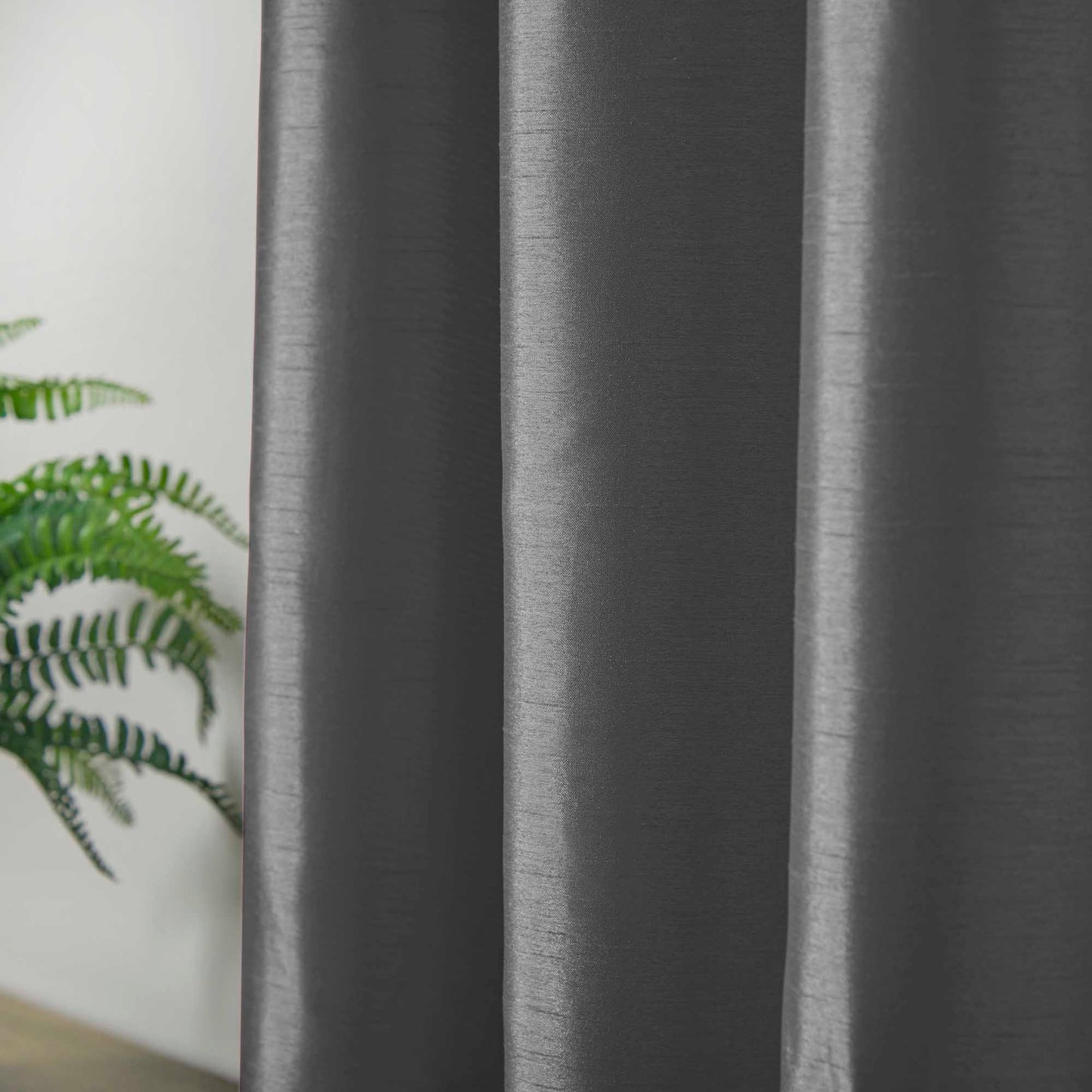 Denver Lined Eyelet Curtains - Charcoal