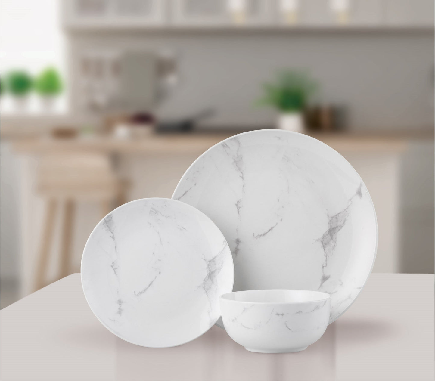 Lewis's 12 Piece Dinner Set - Marble