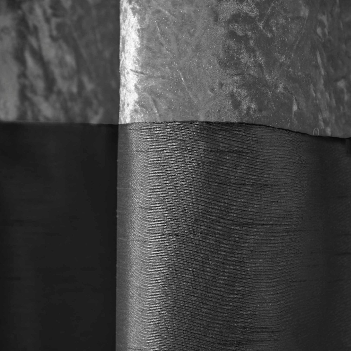 Olivia Velvet Top Eyelet Curtains - Black