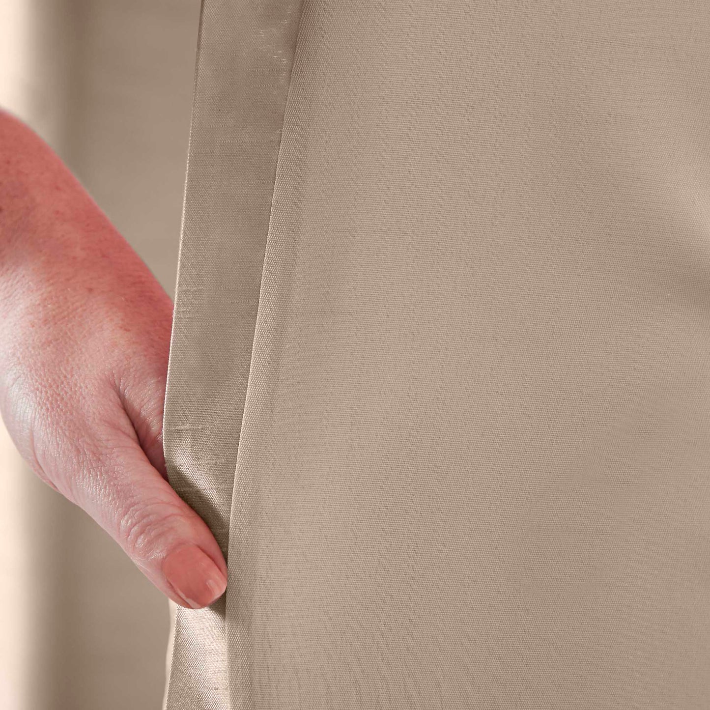 Olivia Velvet Top Eyelet Curtains - Mink