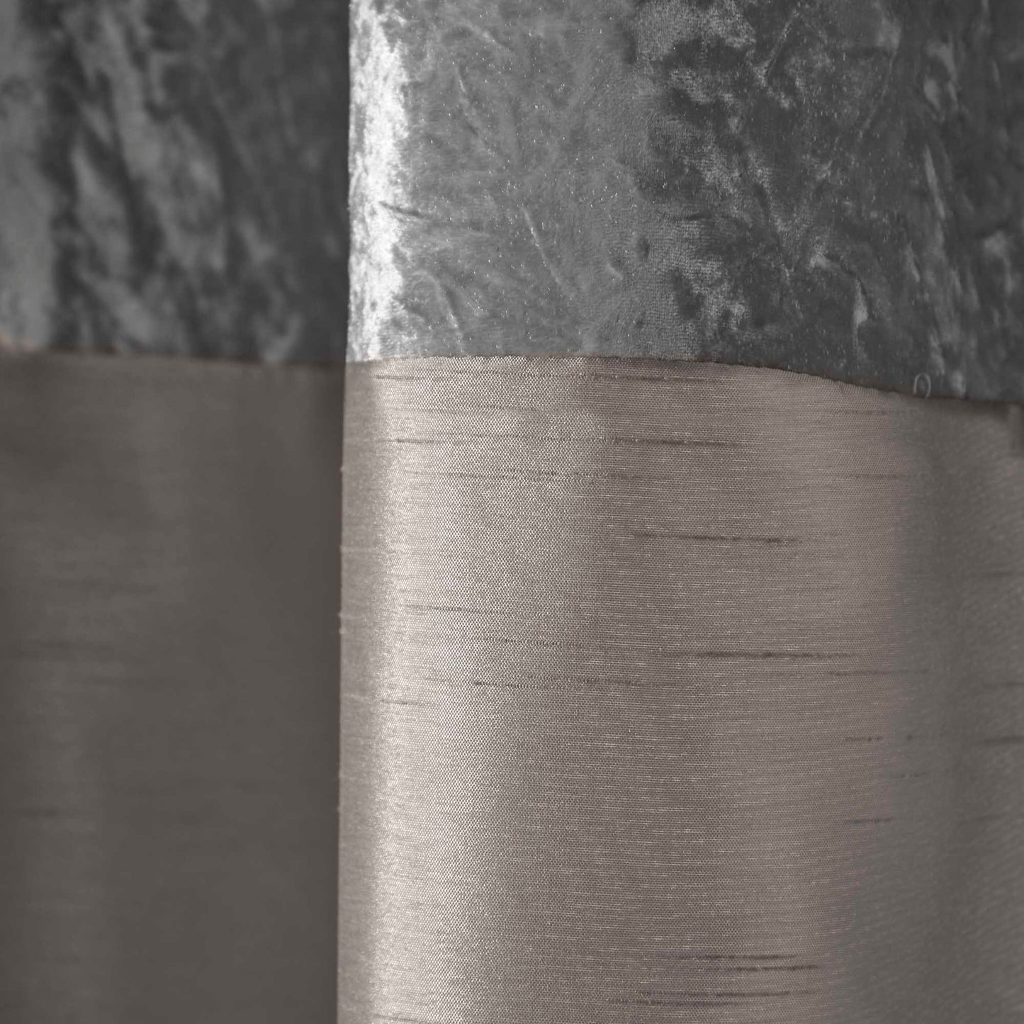 Olivia Velvet Top Eyelet Curtains - Silver