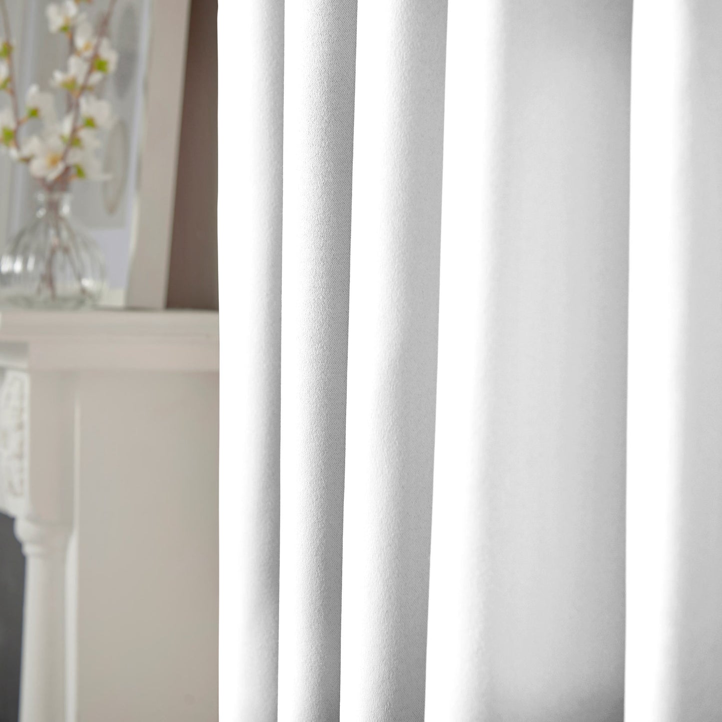 Eclipse Soft Touch Blockout Eyelet Curtains - White