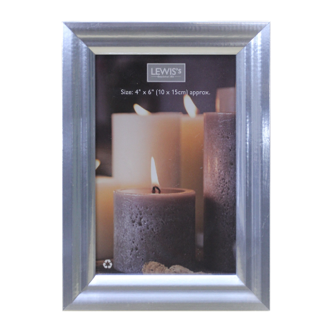 Lewis's Simple Photo Frames Pack of 6 - 4" X 6" -A6 Size - Silver