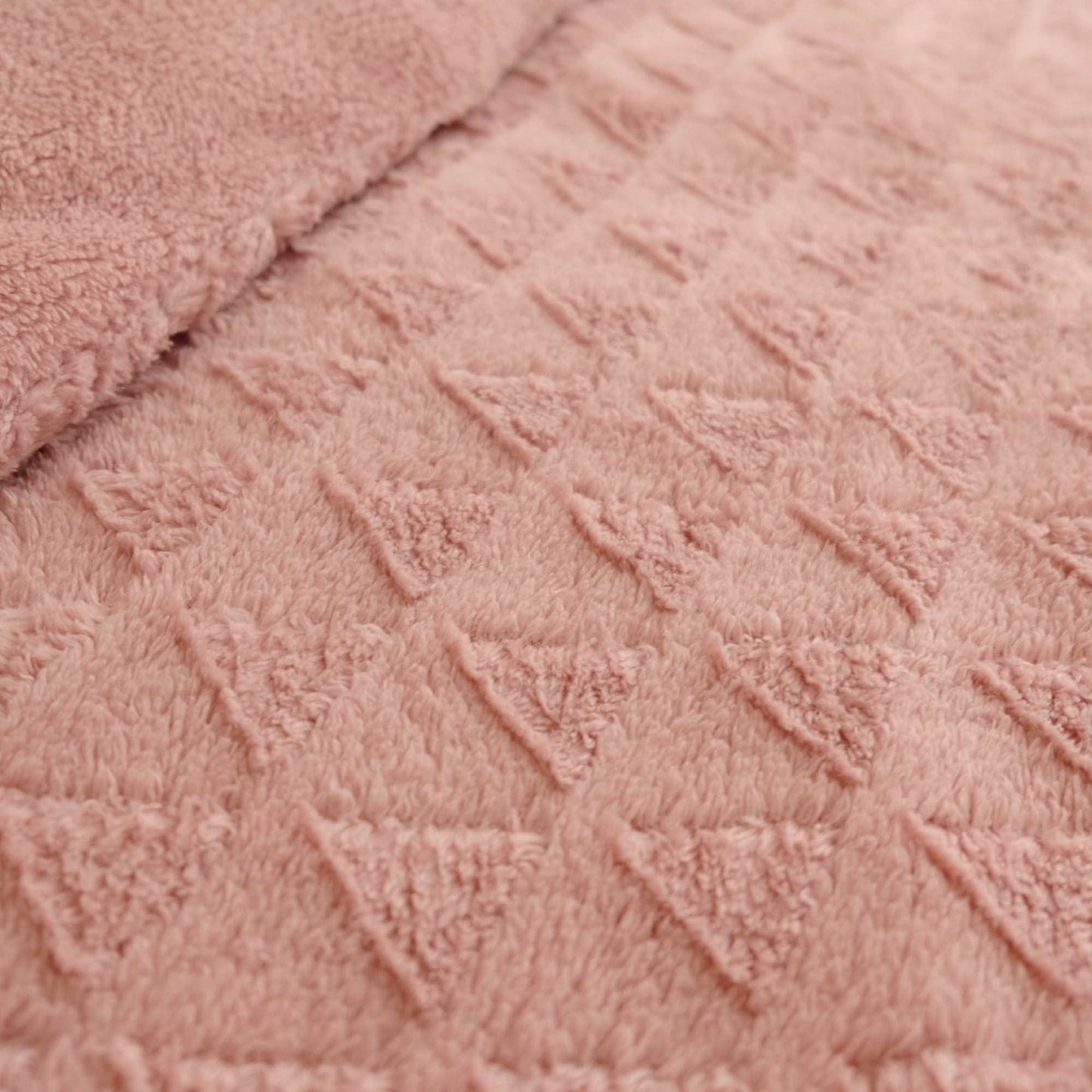 Teddy Geo Embossed Duvet Set -Blush Pink