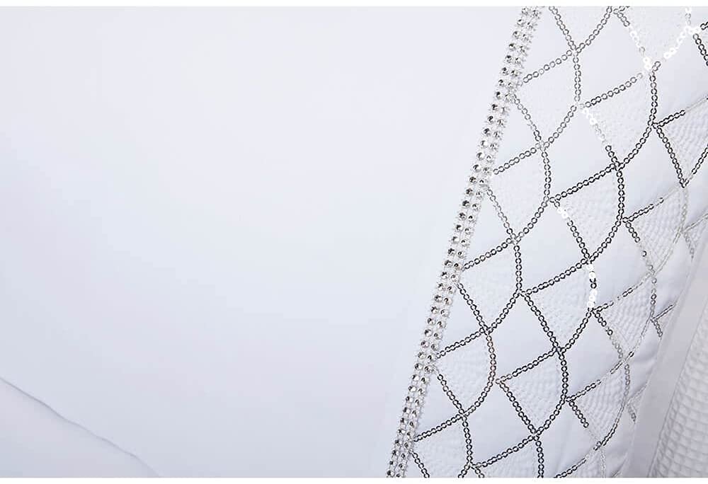 Charlotte Sequin Panel Luxury Duvet Set - White