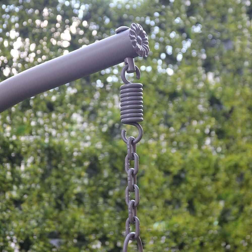 Silver & Stone Ariana Hanging Cocoon Rattan Double Egg Chair - Grey