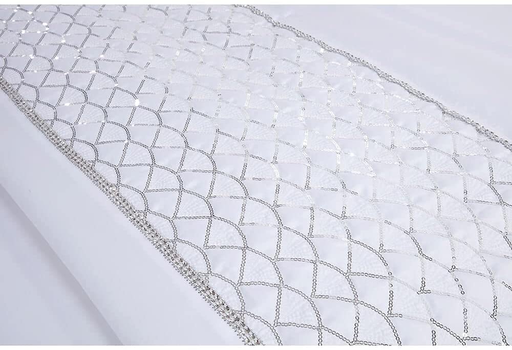 Charlotte Sequin Panel Luxury Duvet Set - White