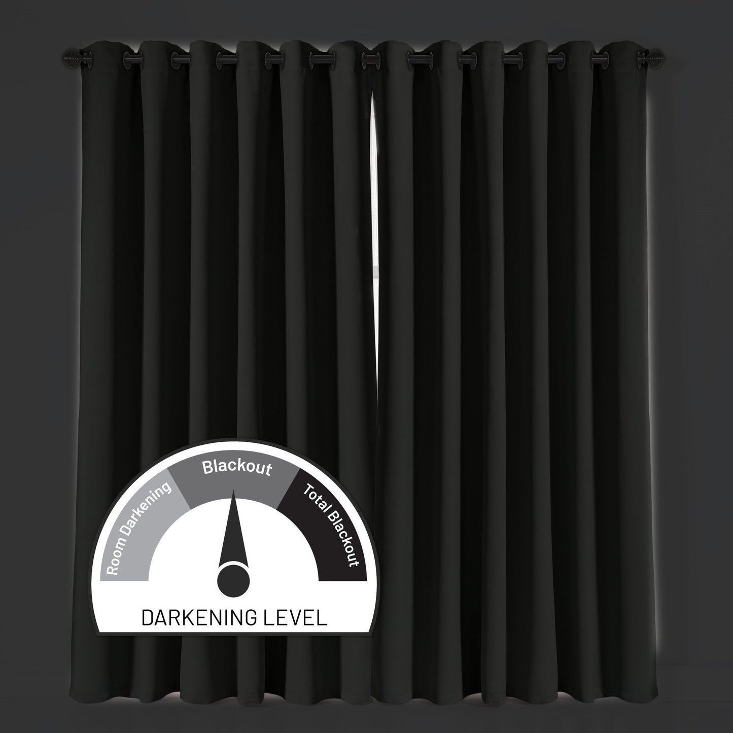 Eclipse Soft Touch Blockout Eyelet Curtains - Black