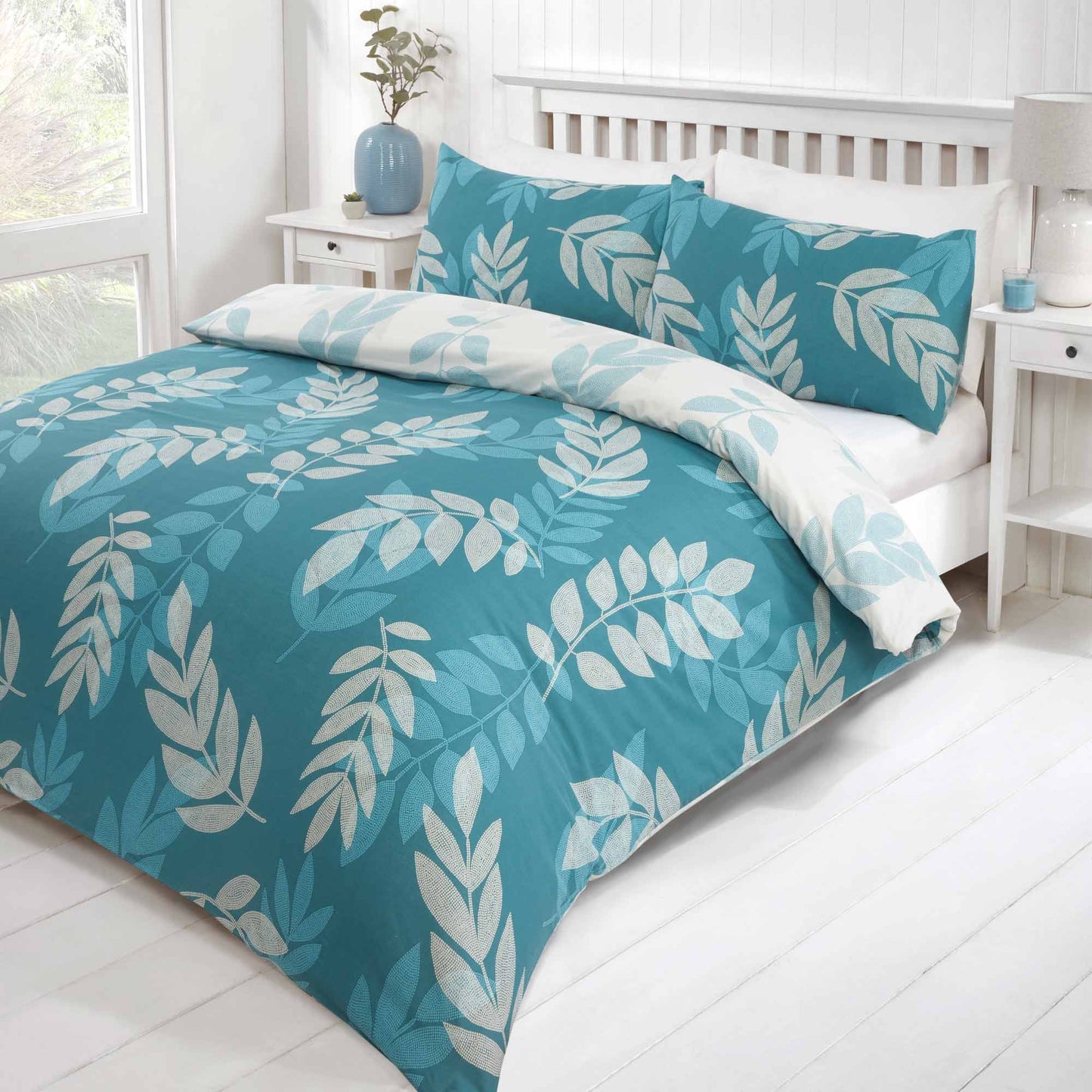 Frond Duvet Set - Teal