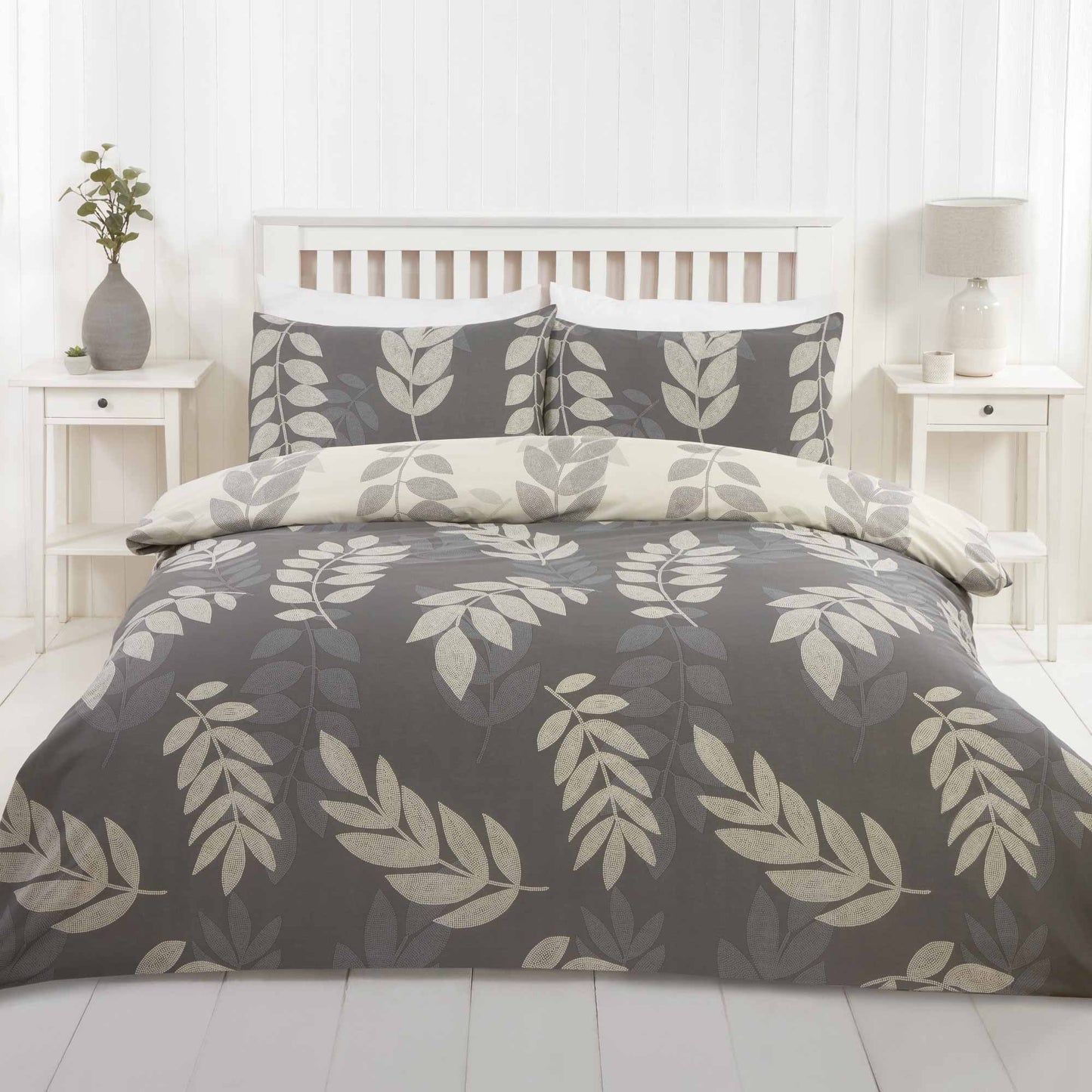 Frond Duvet Set - Black