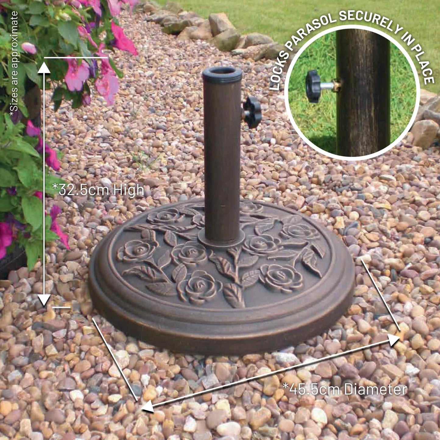 Silver & Stone Milano Cast Iron Effect 8KG Parasol Base