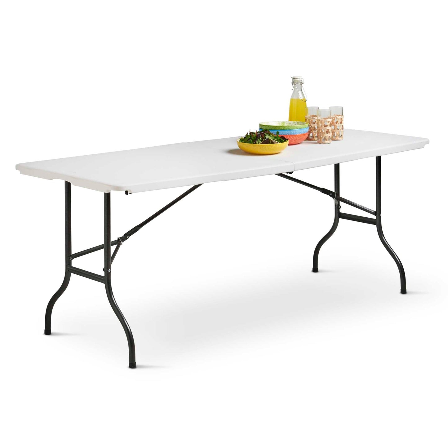 Silver & Stone Folding Trestle Table 6ft 180 x 75 x 73cm - White