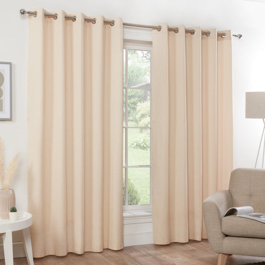 Naples Pure Cotton Eyelet Curtains - Natural