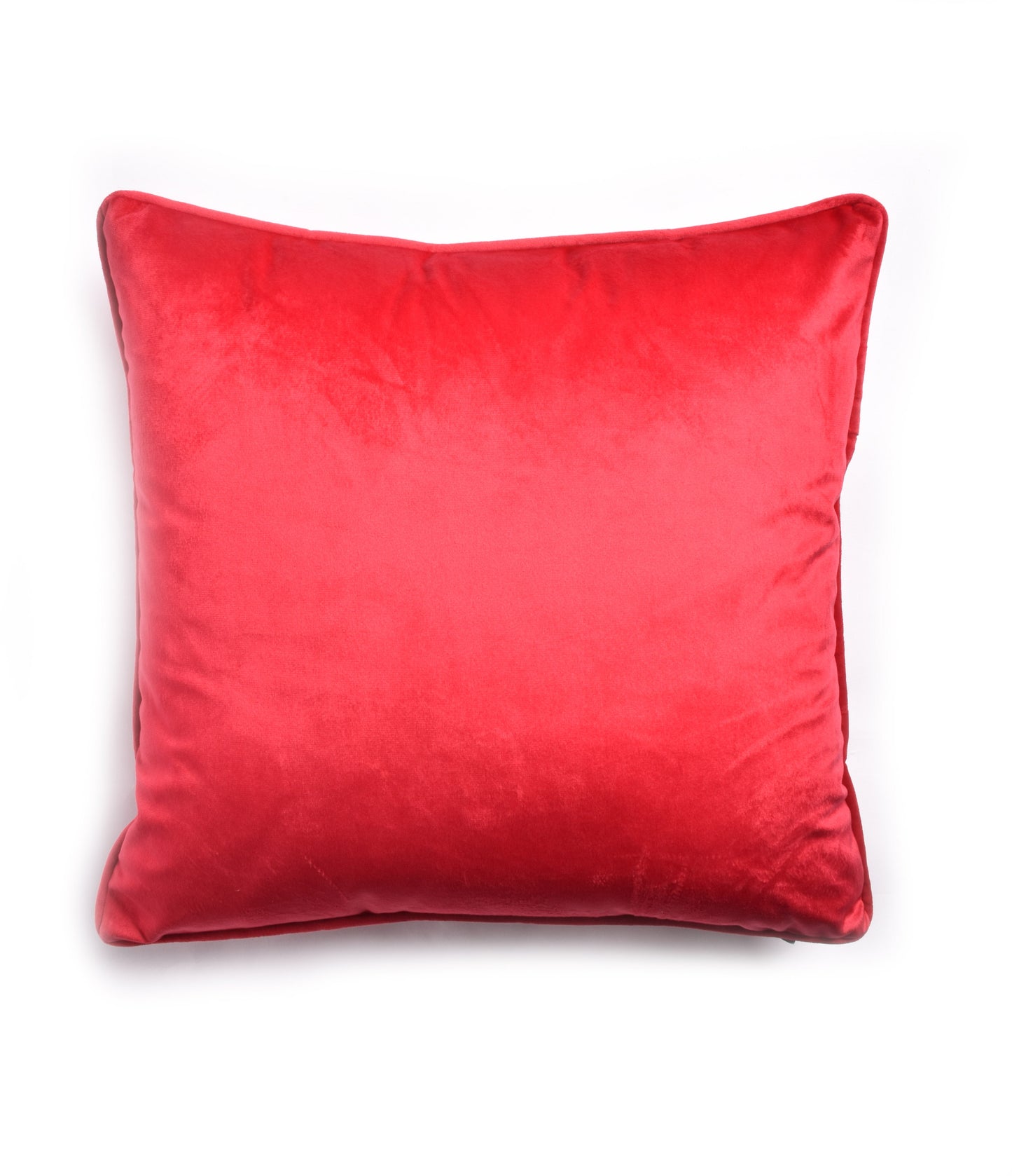 French Velvet Piped Cushion Cover - Red
