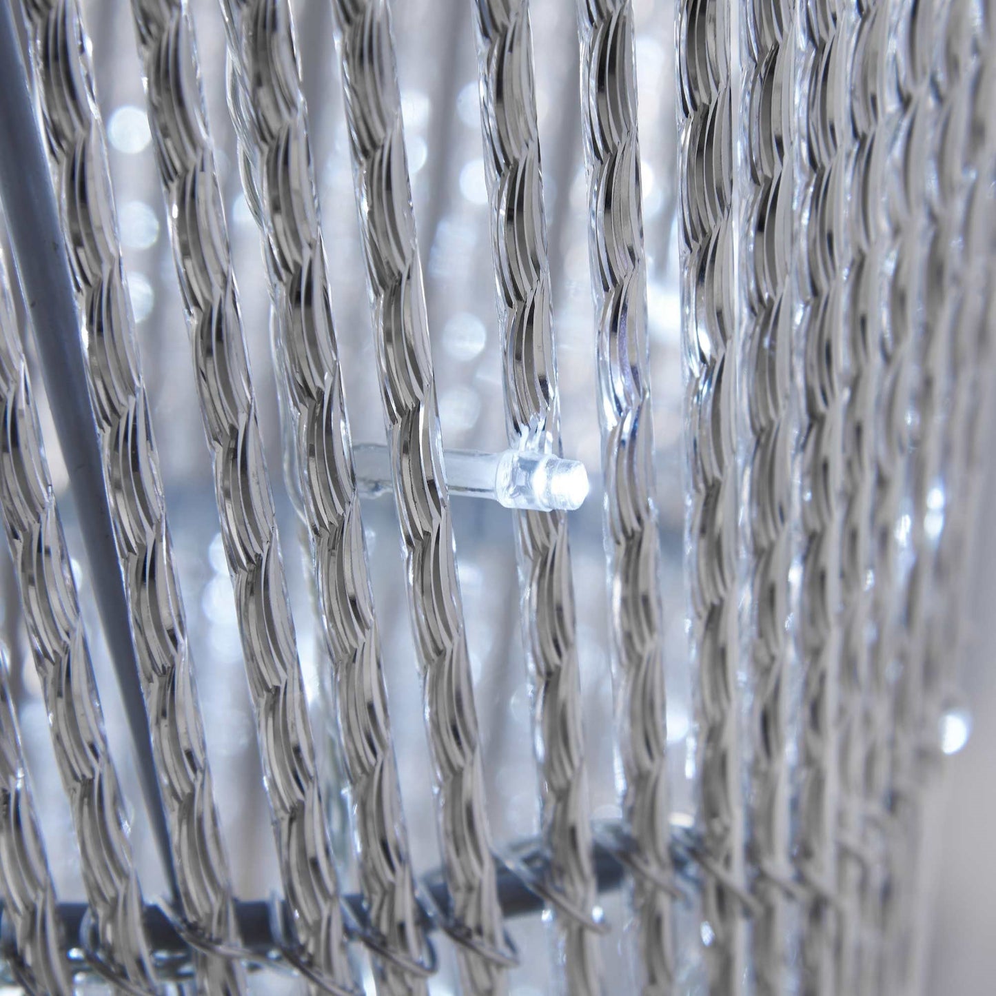 Anika 145cm Aluminium Metal Bright White LED Spiral Lounge Floor Light Lamp