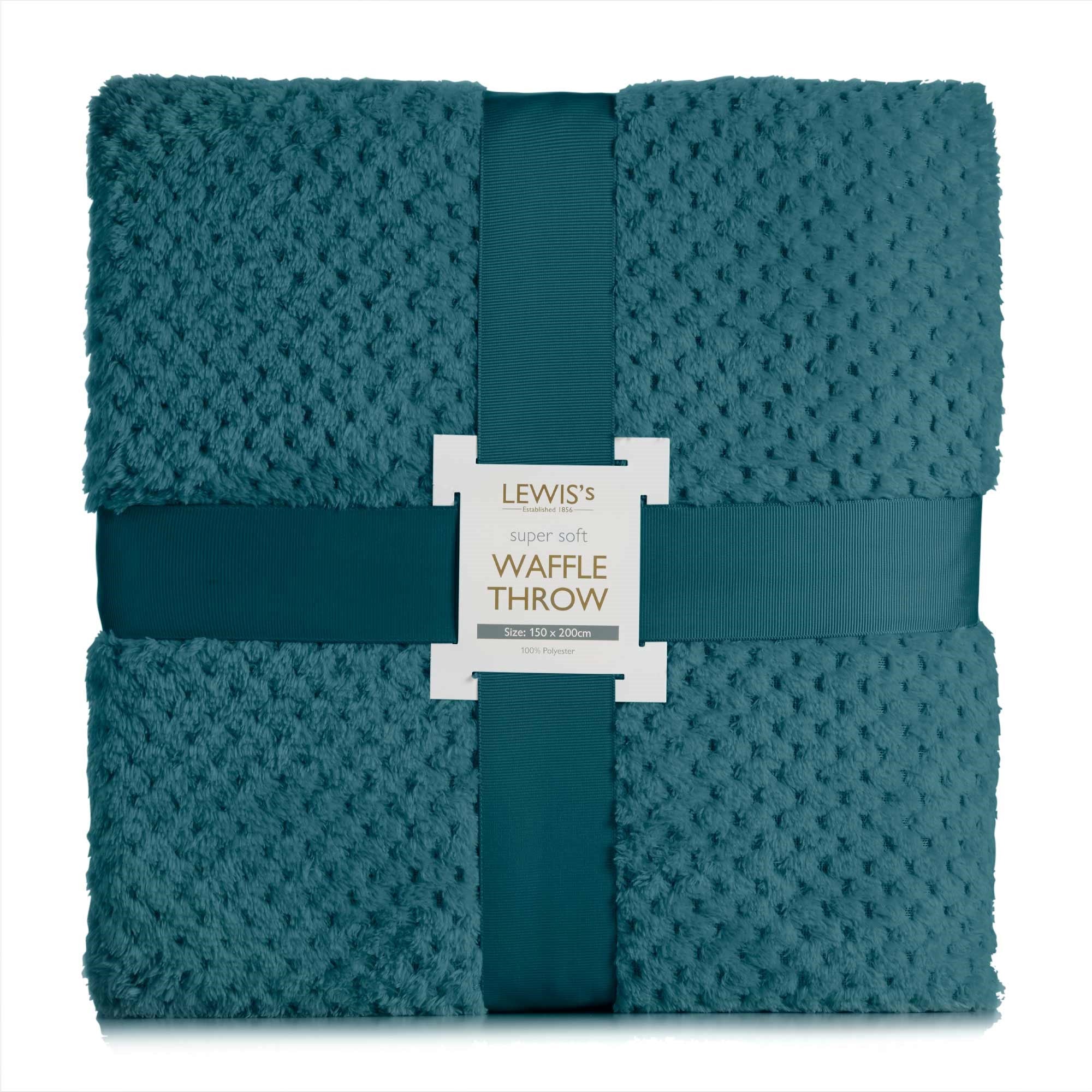 Teal Ruffle Throw Super Soft Waffle Throw - Teal – Lewis's