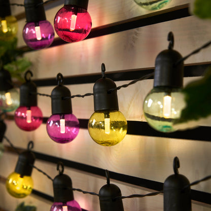 Silver & Stone Solar Powered Party String Lights with 50 Multi Coloured LEDs