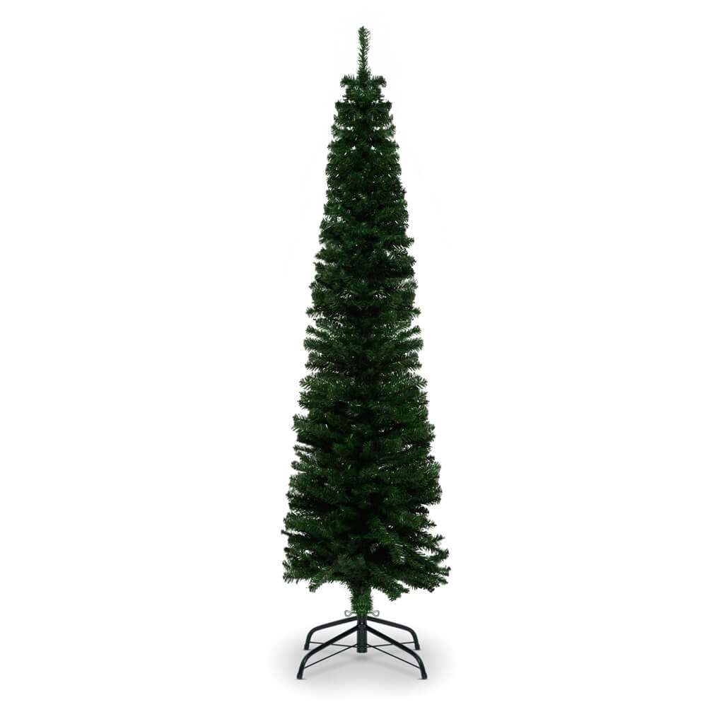 6ft Slim Shaped Green Luxe Christmas Tree with 508 Tips and Metal stand