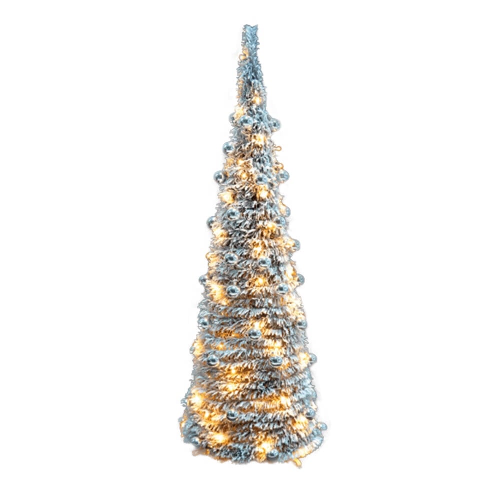 5ft White Snow Flocked Pre Lit Pop Up Tree