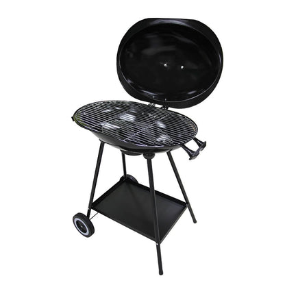 Silver & Stone Oval Kettle Charcoal BBQ - Black