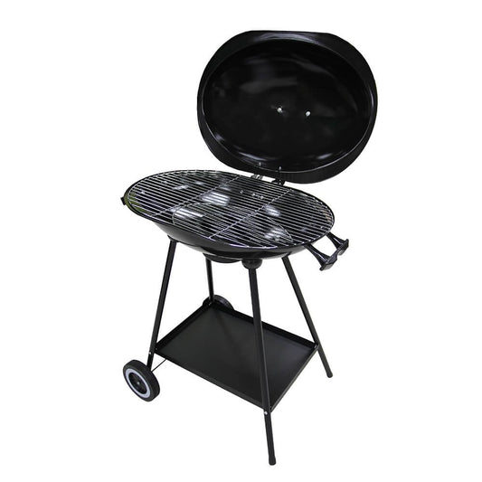 Silver & Stone Oval Kettle Charcoal BBQ - Black