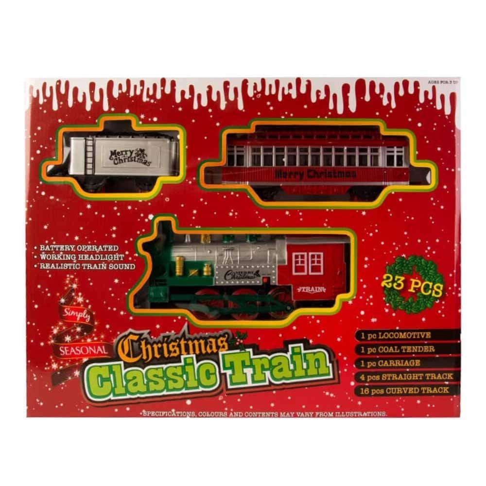 Christmas Sparkle Classic Train 23 piece Set with Lights and Music - Battery Operated