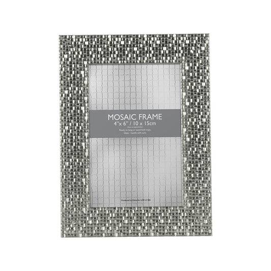 Mosaic Picture Photo Frame 4 x 6" Silver
