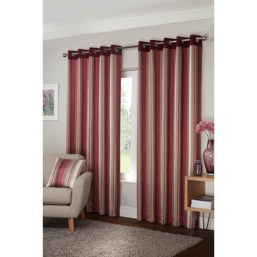 Bentley Eyelet Curtains - Red