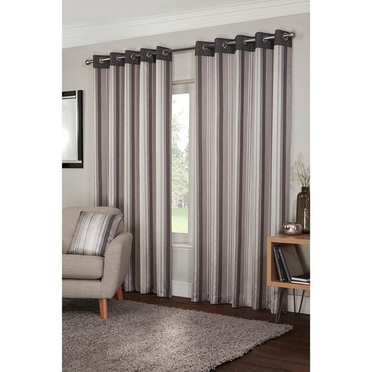 Bentley Eyelet Curtains - Charcoal