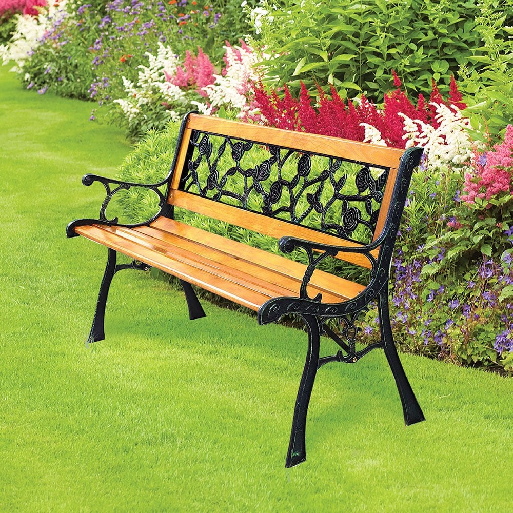 Wooden and Cast Iron Park Bench