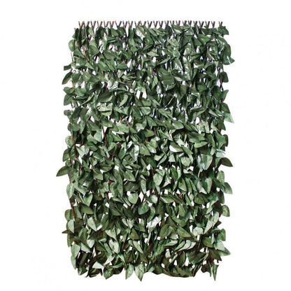 Silver & Stone Expanding Willow Trellis with Artificial Leaves 2m x 1m