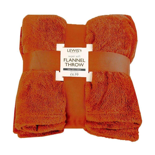 Flannel Supersoft Throw - Orange