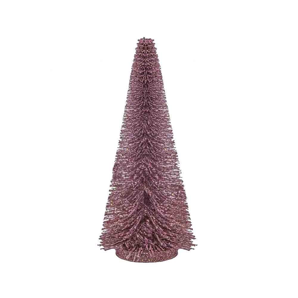 30cm Pink Glittered Tree Christmas Xmas Festive Window Desk Decoration